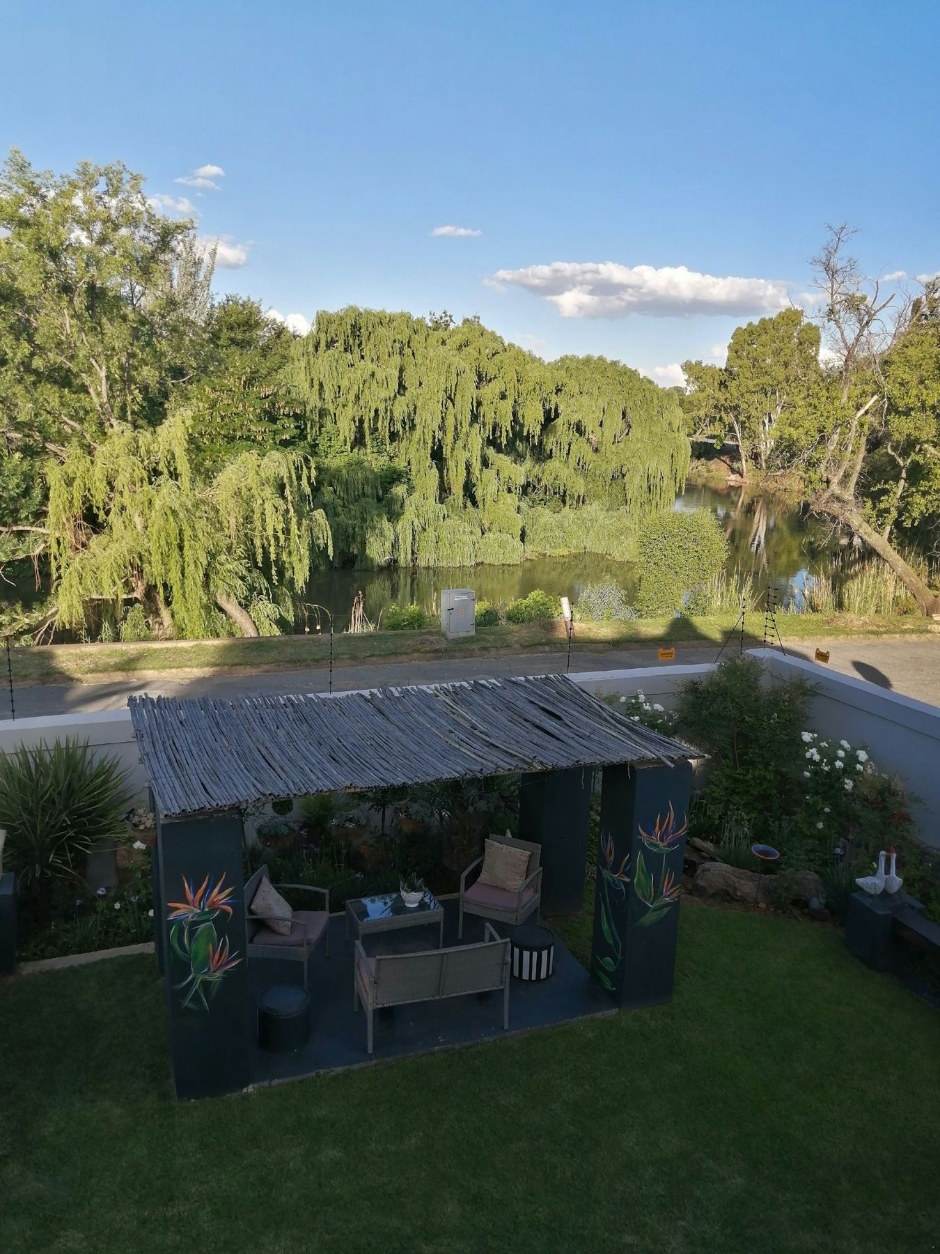 Garden and river